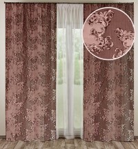 Комплект штор жаккард Превосходство: клюква 150*270 (2)+тюль 200*270 (1) +/-3%