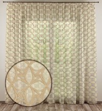Тюль Царские узоры бежевая 300*270  +/-2%