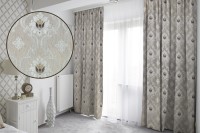 Комплект штор жаккард Богема светлый-беж 150*270 (2)+тюль 200*270 (1) +/-5%