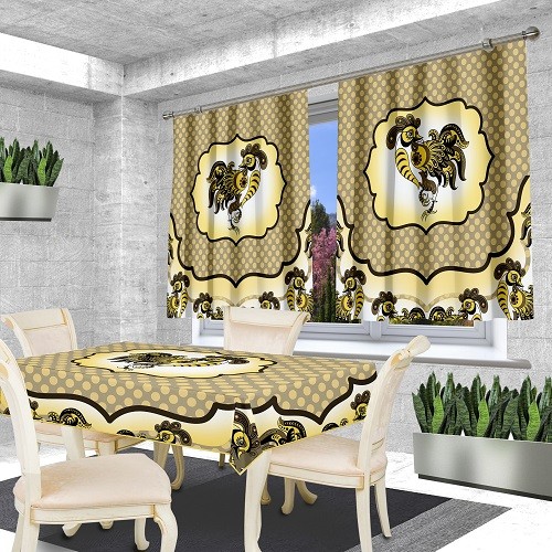 Комплект штор Золотой петушок печать 150*150 (2)