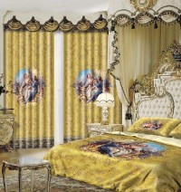Покрывало печать  Аурель Голден атлас-сатин. 200*220 +/- 2%