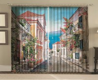 Комплект шторы  Акварельная улица 150*270 (2) + тюль 150*270 (2)
