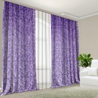 Комплект штор жаккард Маркиза фиолетовый 150*270 (2)+тюль 200*270 (1) +/-3%
