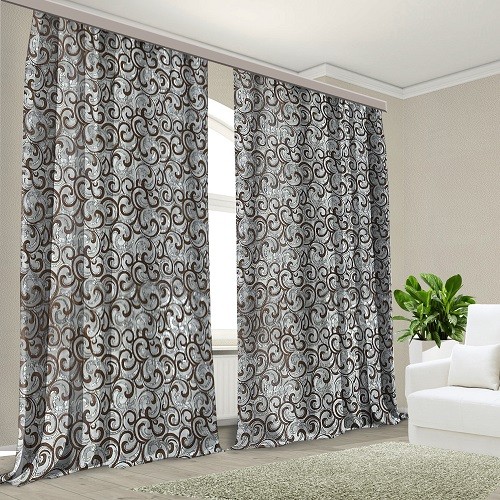 Комплект штор жаккард Каприз серебро 150*270 (2)+/-3%
