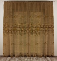Тюль жаккард Роскошный дом коричневая 300*270  +/-5%