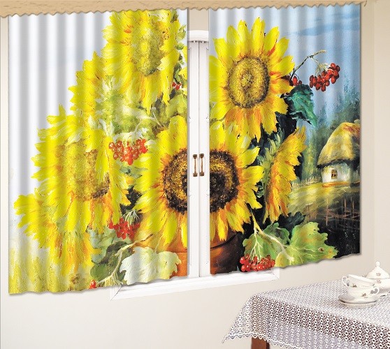 Комплект штор Подсолнухи печать 150*150 (2)