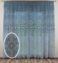 Тюль жаккард Роскошный дом синяя 300*270  +/-5%
