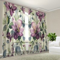 Комплект тюль Фиолетовая акварель 150*270 (2)