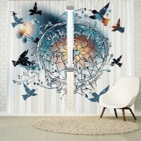 Комплект штор Ловец снов птицы 150*270 (2) +/- 2%