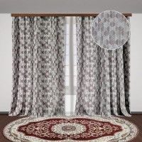 Комплект штор жаккард Геомертия розовый 150*270 (2)+/-5%
