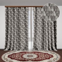 Комплект штор жаккард Геомертия шоколад 150*270 (2)+/-5%
