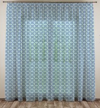 Тюль Царские узоры голубая 300*270  +/-2%