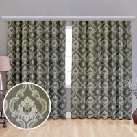 Комплект штор жаккард коричнево-беж 150*270 (2)+тюль 200*270 (1) +/-3%